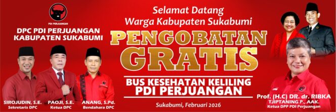 
Siap Layani Kesehatan Masyarakat di Ramadhan 1447 H, PDI-P Gelar Baksos Pengobatan Gratis di 6 Dapil Kab Sukabumi – Rangkaian HUT ke-53