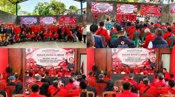 
Peringati Bulan Bung Karno, DPC PDI Perjuangan Kabupaten Sukabumi Gelar Pendidikan Politik Ke 47 PAC dan 386 PR Se-Kabupaten