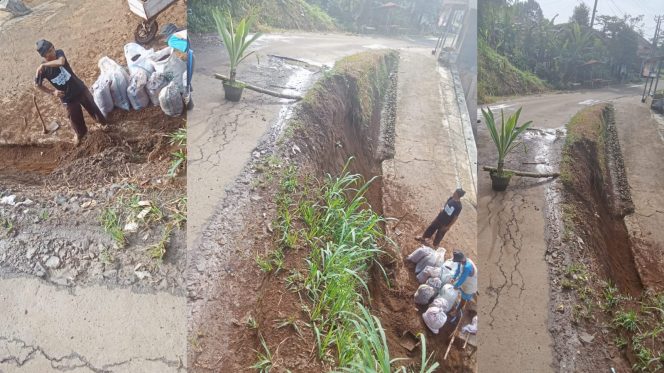 
DiPerbaiki Apa Adanya, Tebing Penahan Jalan Kabupaten Longsor, Warga Minta Ada Perbaikan dari Dinas PU