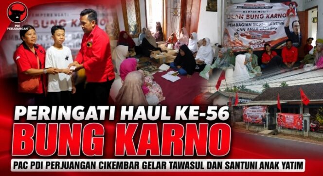 
Peringati Haul ke-56 Bung Karno, PAC PDI Perjuangan Cikembar Gelar Tawasul dan Santuni Anak Yatim