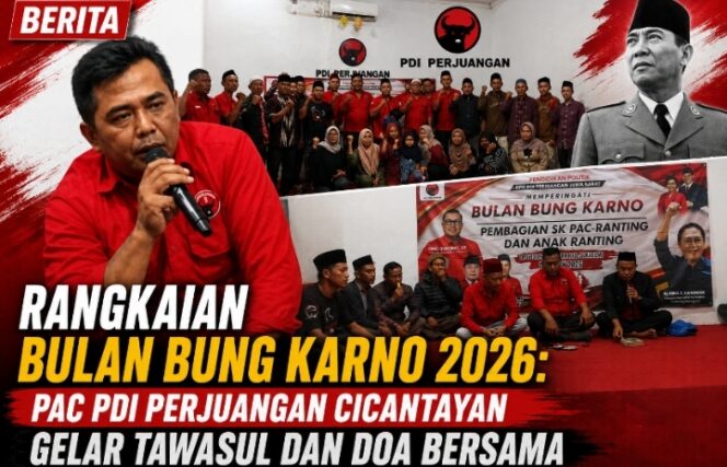 
Rangkaian Bulan Bung Karno 2026: PAC PDI Perjuangan Cicantayan Gelar Tawasul dan Doa Bersama