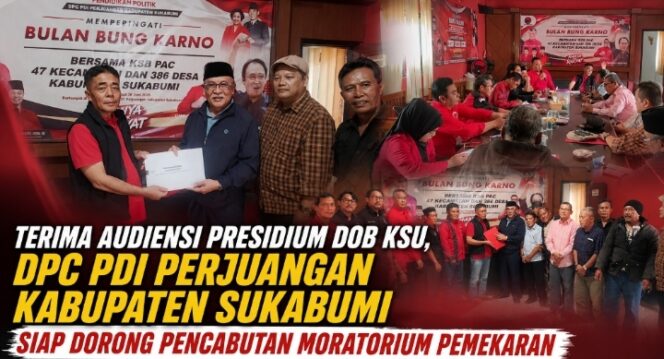 
Terima Audiensi Presidium DOB KSU, DPC PDI Perjuangan Kabupaten Sukabumi Siap Dorong Pencabutan Moratorium Pemekaran