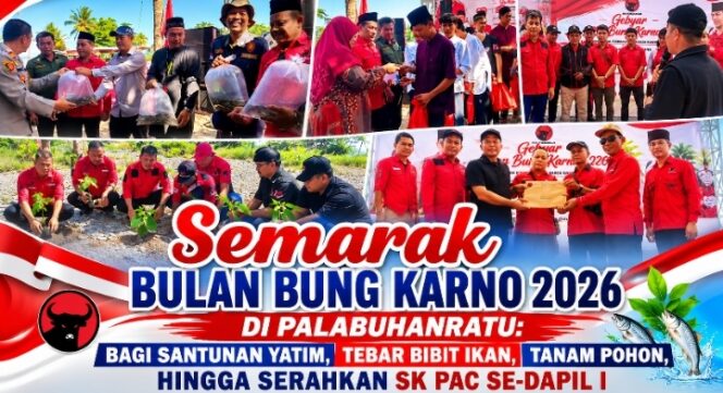 
Semarak Bulan Bung Karno 2026 di Palabuhan Ratu, Serta Pembagian SK PAC PDI Perjuangan SE Dapil 1 Kabupaten Sukabumi 