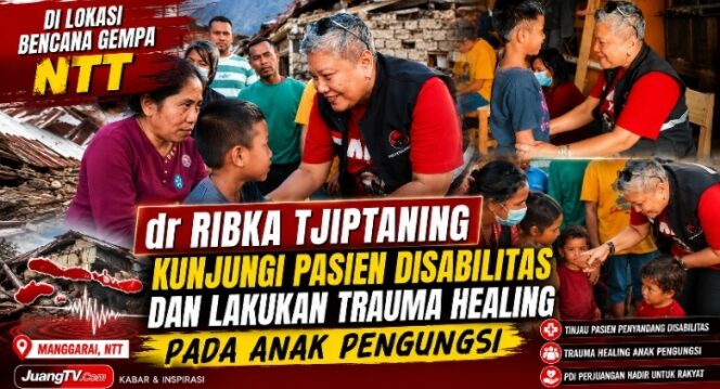 
Di Lokasi Bencana Gempa NTT, dr Ribka Tjiptaning Kunjungi Pasien Disabilitas dan Lakukan Trauma Healing pada Anak Pengungsi