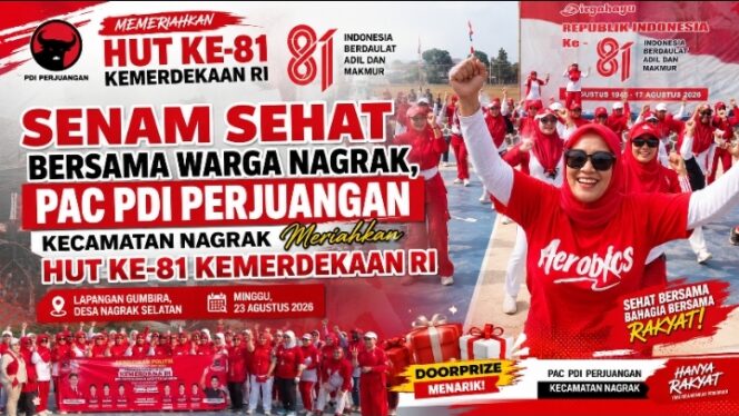 
Senam Sehat Bersama Warga Nagrak, PAC PDI Perjuangan Kecamatan Nagrak Meriahkan HUT ke-81 Kemerdekaan RI