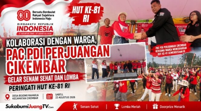 
Kolaborasi dengan Warga, PAC PDI Perjuangan Cikembar Gelar Senam Sehat dan Lomba Peringati HUT ke-81 RI