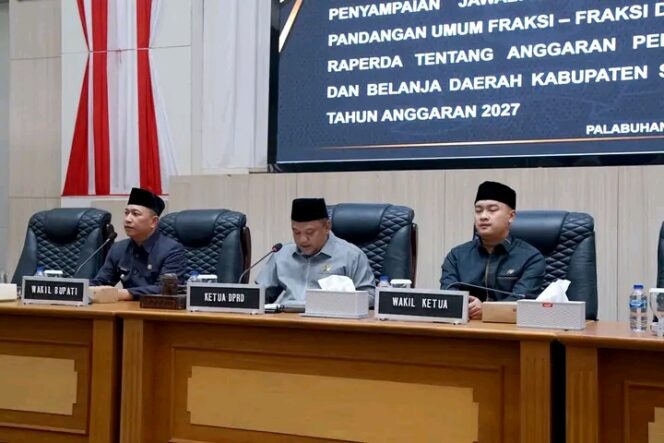 
DPRD KABUPATEN SUKABUMI TERIMA JAWABAN BUPATI ATAS PANDANGAN UMUM FRAKSI TERKAIT RAPERDA APBD 2027
